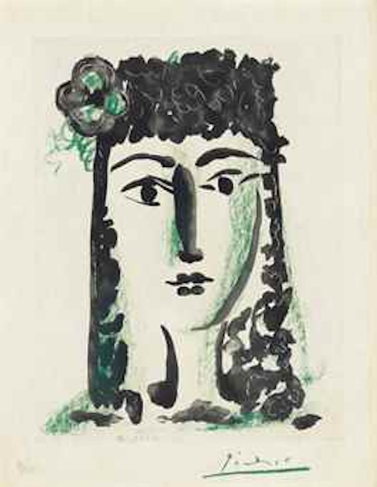 Femme à la mantille avec une fleur, from: Le Carmen des Carmen by Pablo Picasso