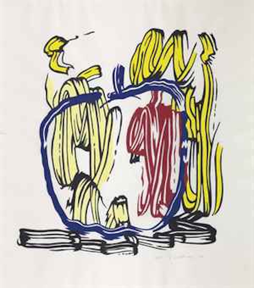 Vertical Apple, from: Seven Apple Woodcuts Series by Roy Lichtenstein