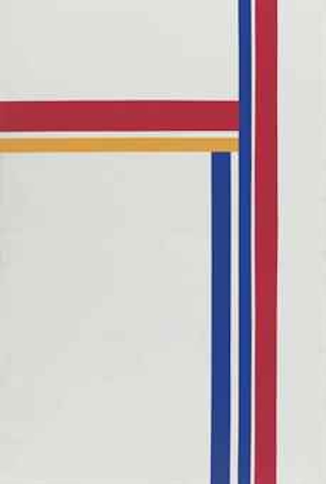 White Vertical with Blue, Red and Yellow by Ilya Bolotowsky