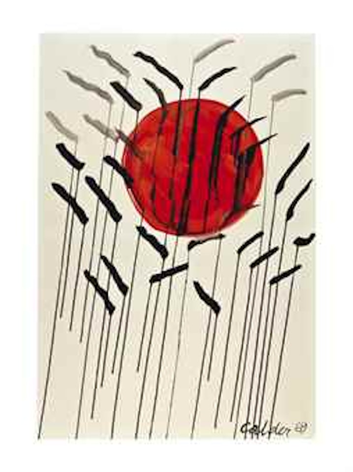 Cattails with Red Sun by Alexander Calder