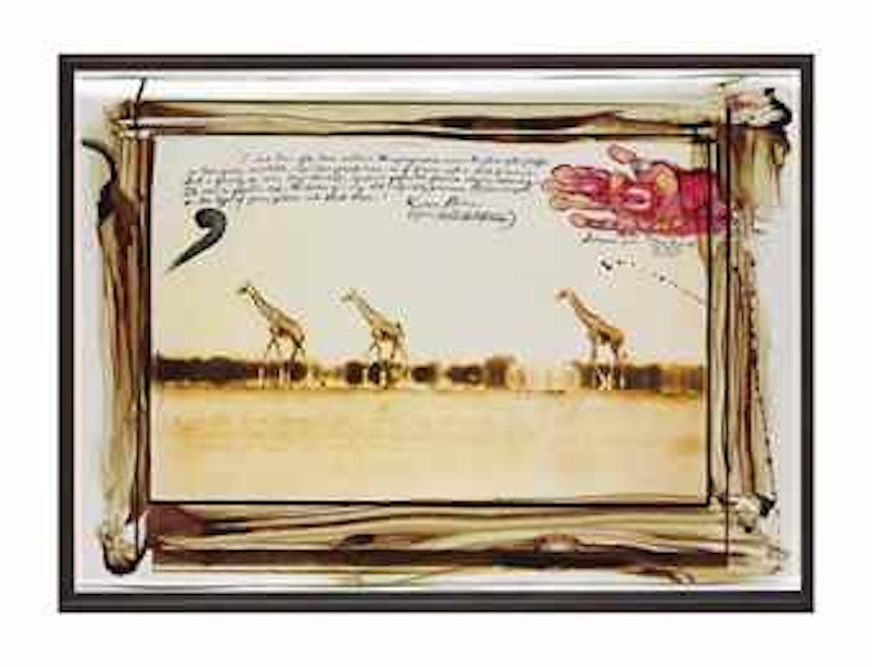 Giraffes in Mirage on the Taru Desert, Kenya, June 1960 by Peter Beard