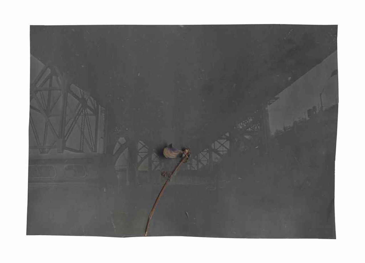 Ohne Titel (Stahlkonstruktion mit Pflanzenstengel) (Untitled (Steel Construction with Plant Stem)) by Anselm Kiefer
