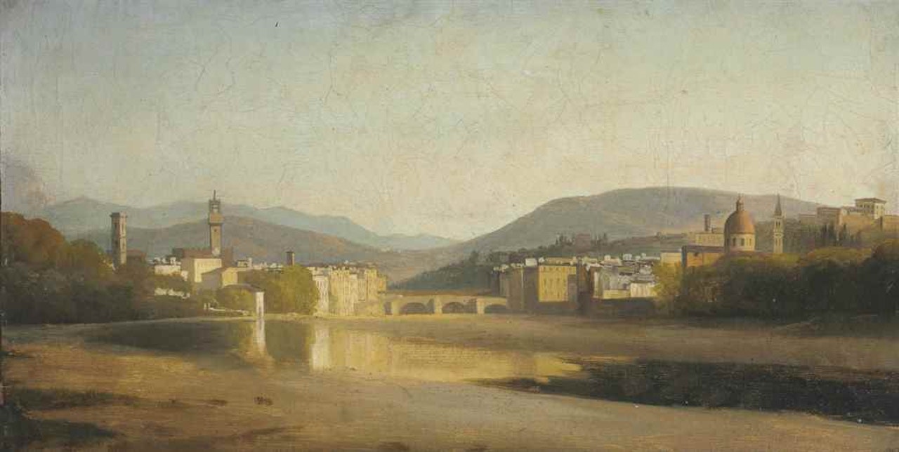 Florence, looking east along the Arno by French School