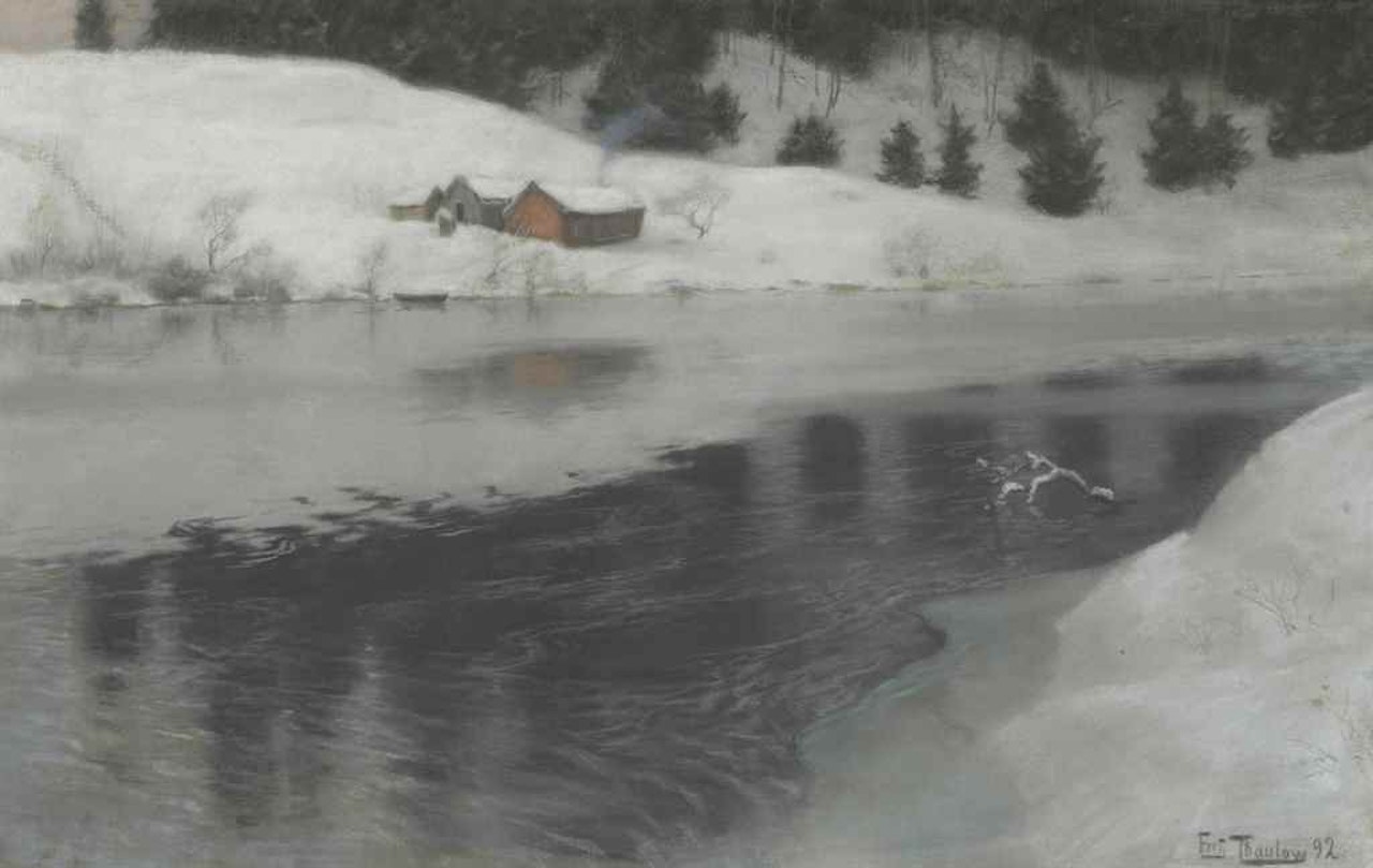 Winter at Simoa River by Fritz Thaulow