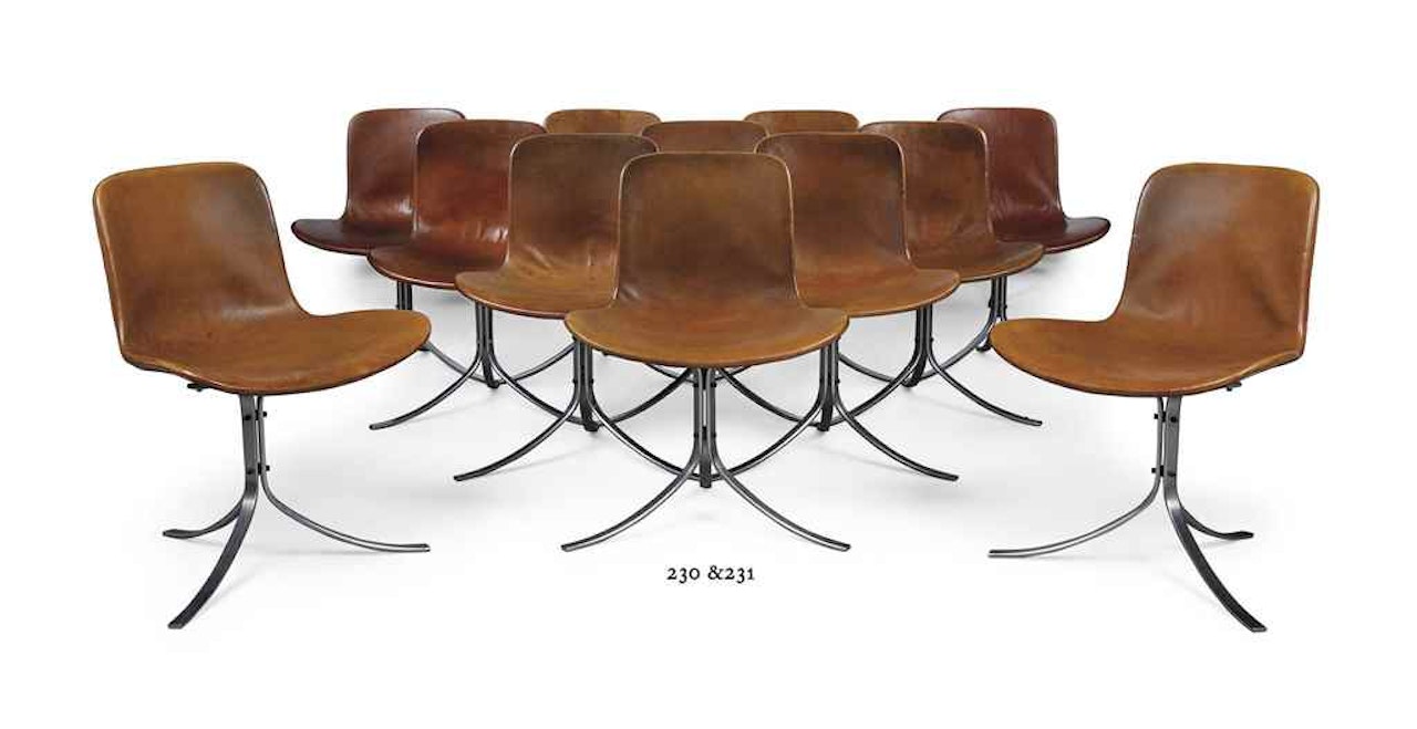 A SET OF SIX 'PK9' CHAIRS by Poul Kjaerholm