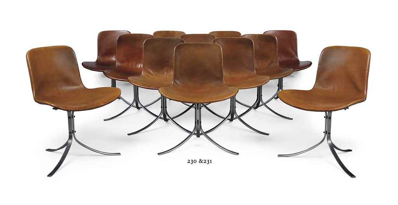 A SET OF SIX 'PK9' CHAIRS by Poul Kjaerholm