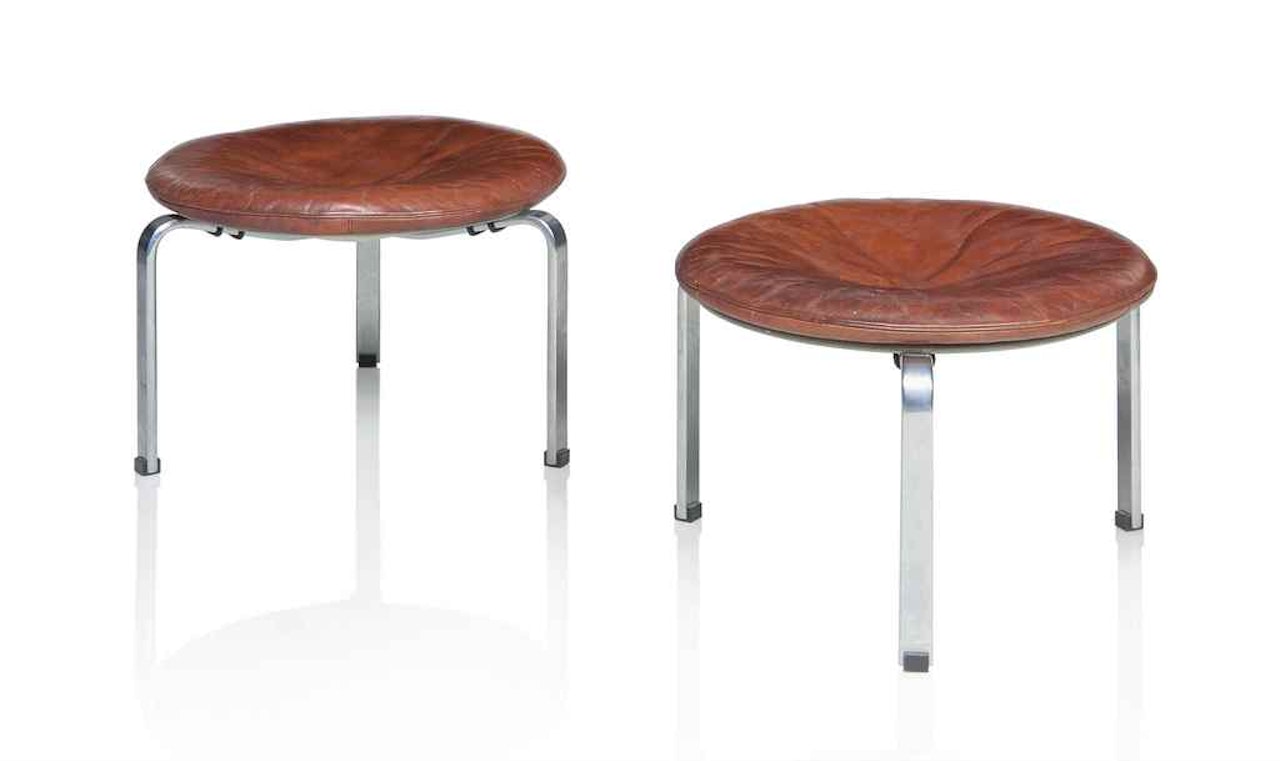 A PAIR OF 'PK 33' STOOLS by Poul Kjaerholm