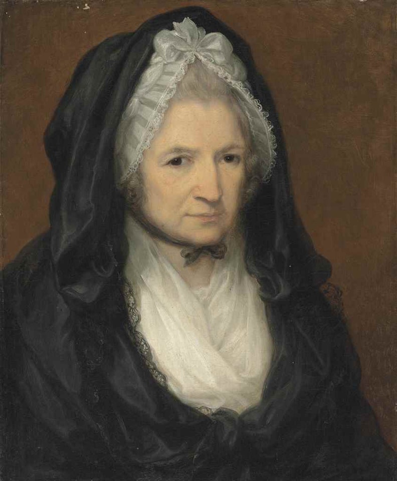 Portrait of a lady, bust-length, dressed in black by Angelica Kauffmann