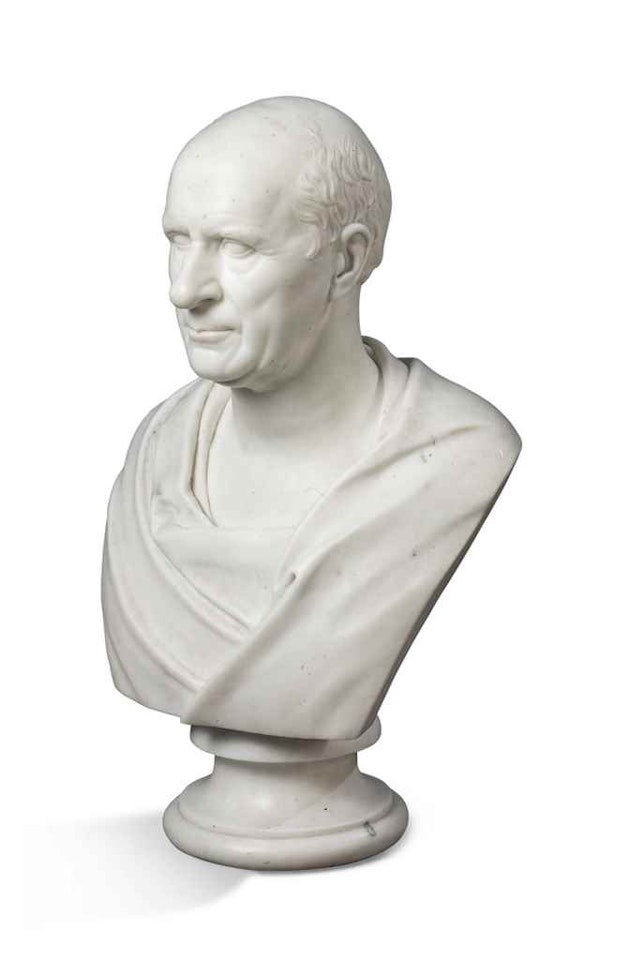 A SCOTTISH WHITE MARBLE BUST OF JOHN GLADSTONE BY LAWRENCE MACDONALD by Anonymous