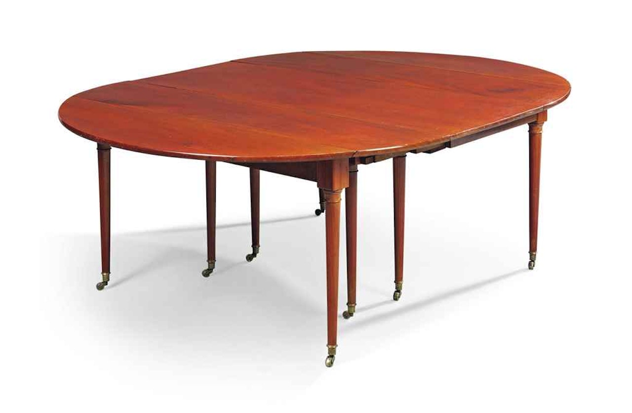 A DIRECTOIRE MAHOGANY DROP-LEAF EXTENDING DINING-TABLE by Anonymous