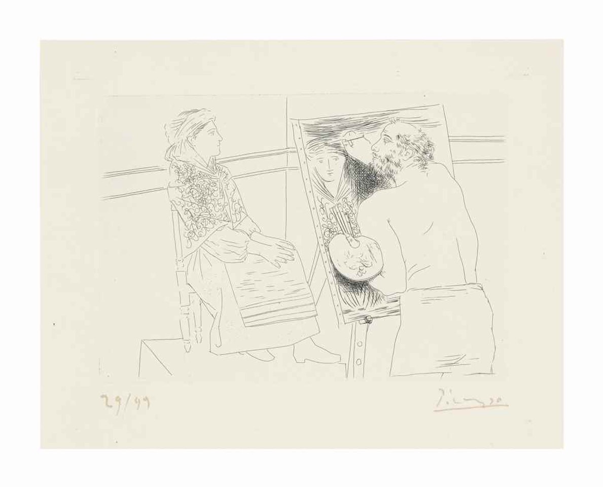 Peintre Chauve Devant son Chevalet, from Le Chef d'Oeuvre Inconnu by Pablo Picasso