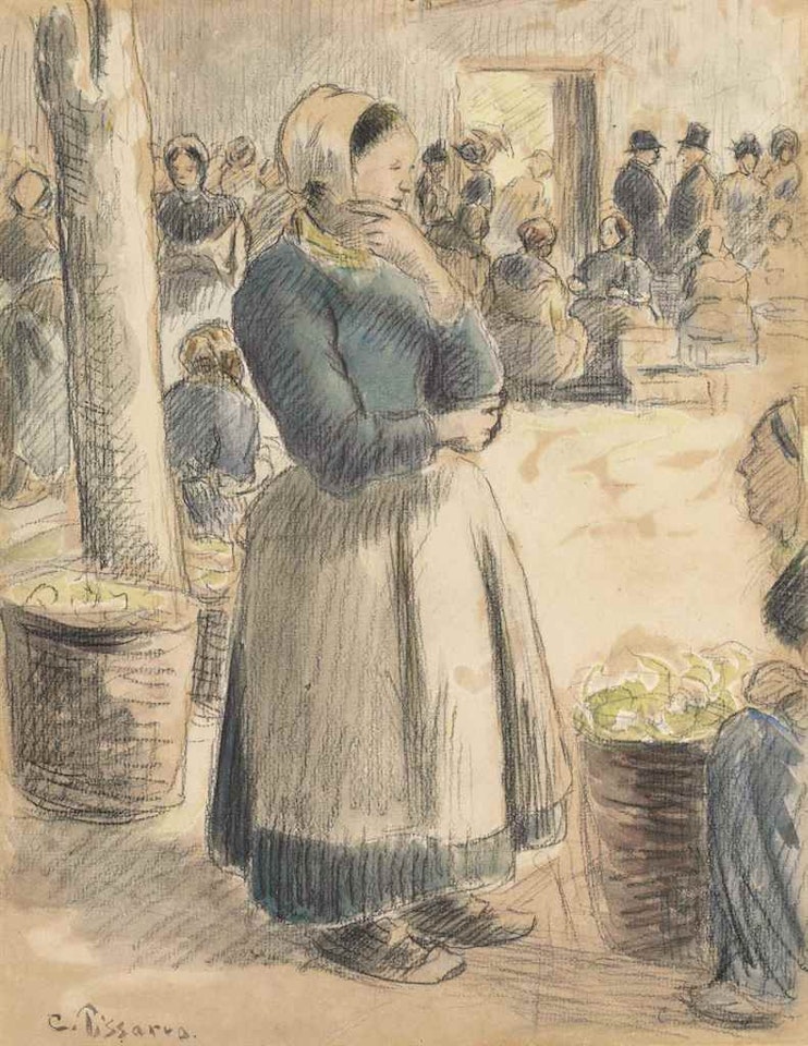 Paysannes au Marché de Gisors by Camille Pissarro