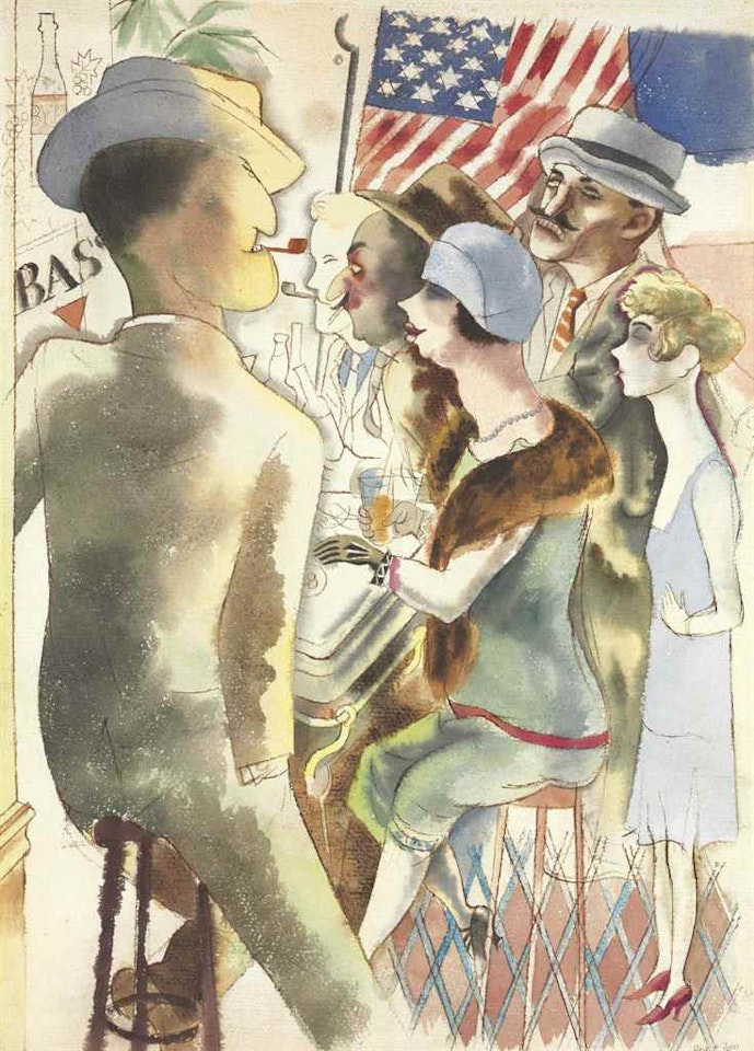 The Dingo American Bar in Paris by George Grosz