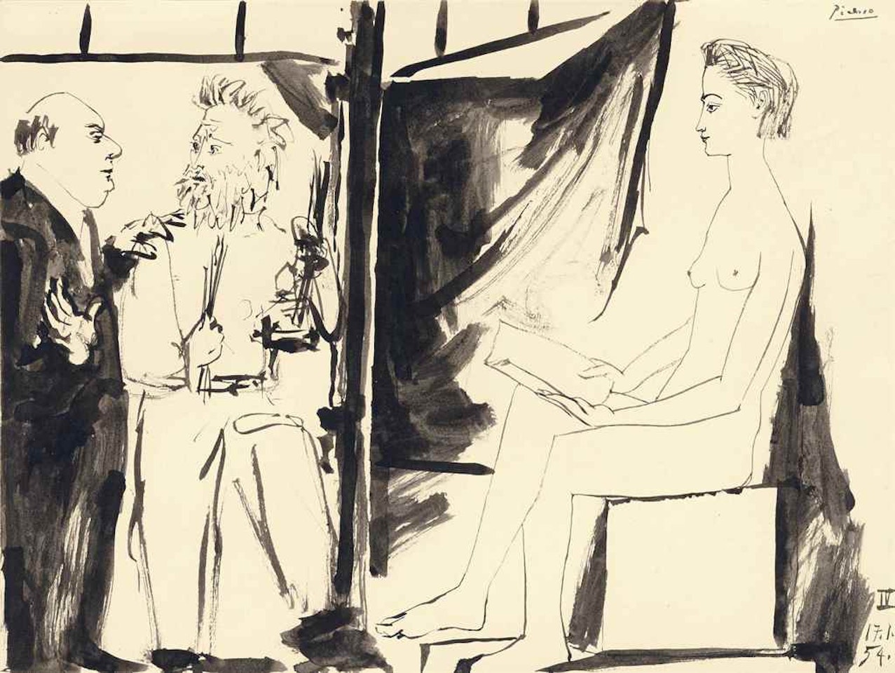 Visite à l'atelier by Pablo Picasso