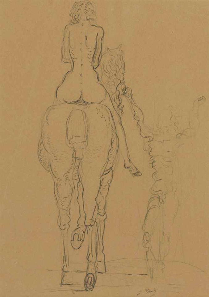 Cavalière et nu masculin by Salvador Dali