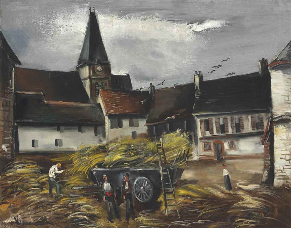 Cour de ferme animée by Maurice de Vlaminck