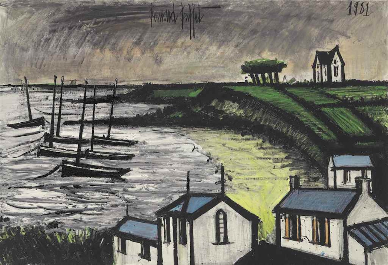 Bateaux près de la plage by Bernard Buffet
