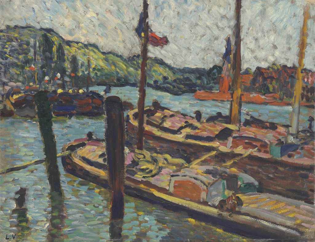 Péniches au port de Rouen by Louis Valtat
