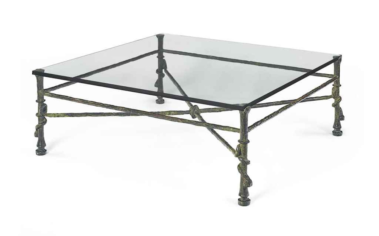 Grande table torsade, modèle carré by Diego Giacometti