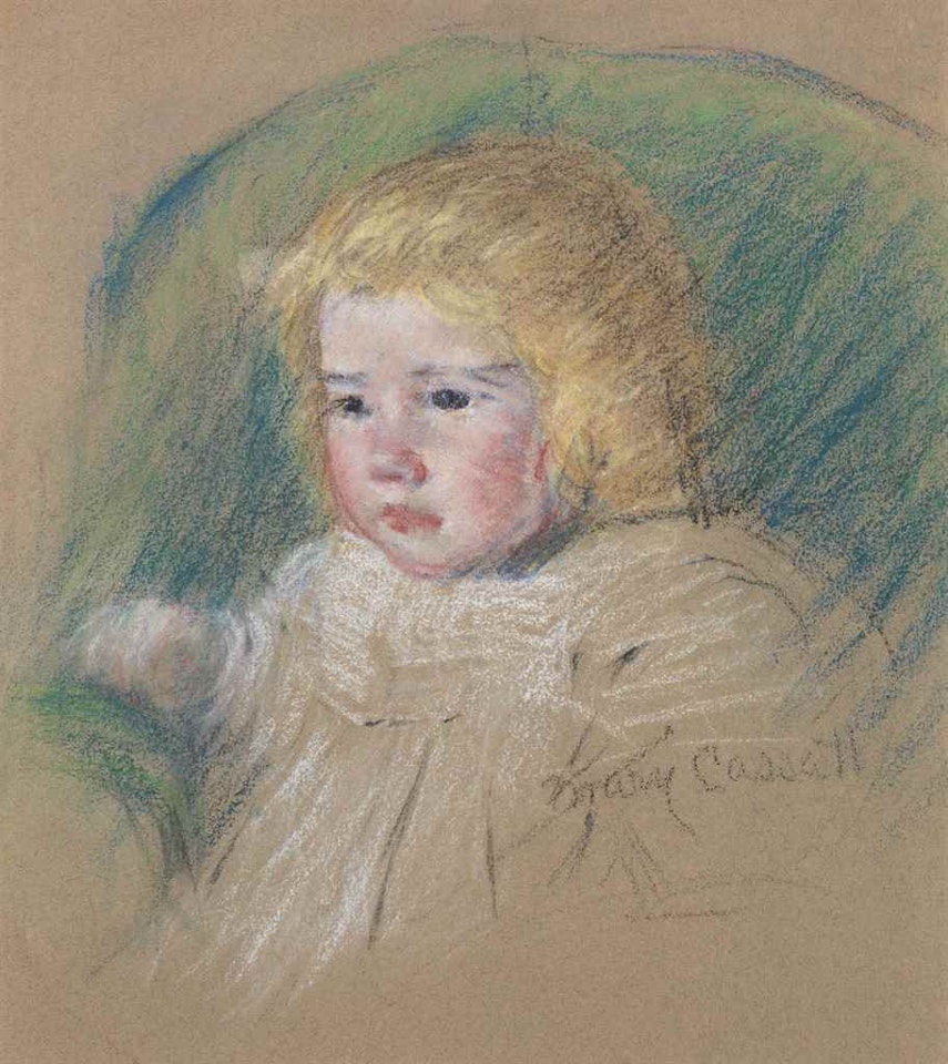 Simone in a Round-Backed Upholstered Chair by Mary Cassatt