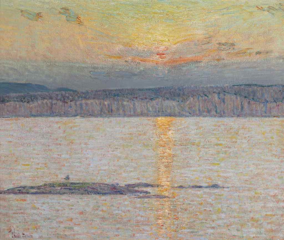 Sunset: Ironbound, Mt. Desert, Maine by Childe Hassam
