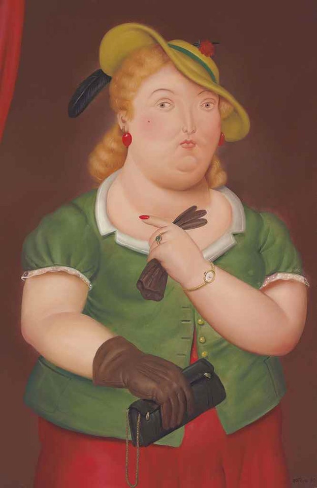 Woman with Hat by Fernando Botero