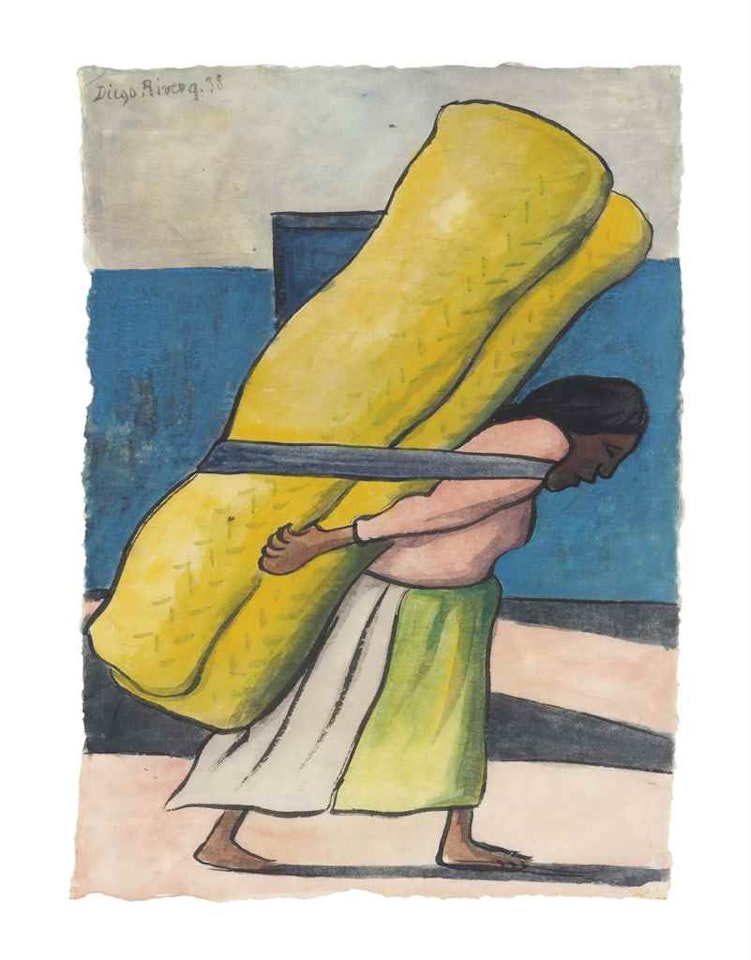 Untitled (Woman with Bundle) by Diego Rivera