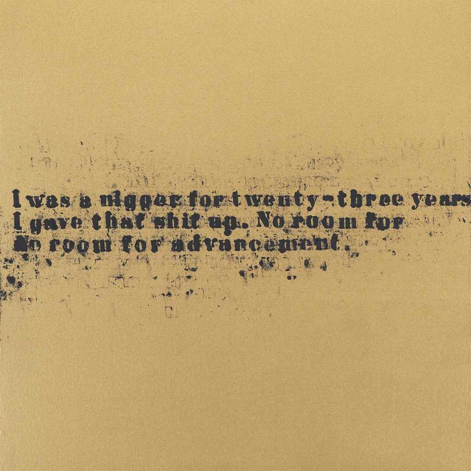 No Room (Gold) #29 by Glenn Ligon