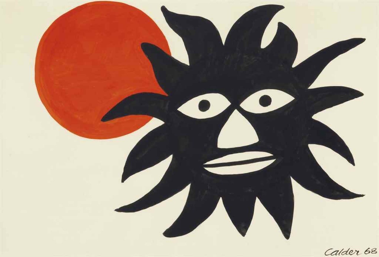 Large Black Face with Sun by Alexander Calder