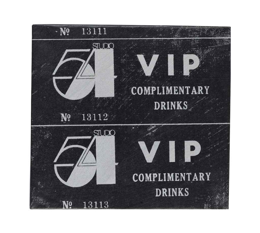 VIP Ticket - Studio 54 by Andy Warhol