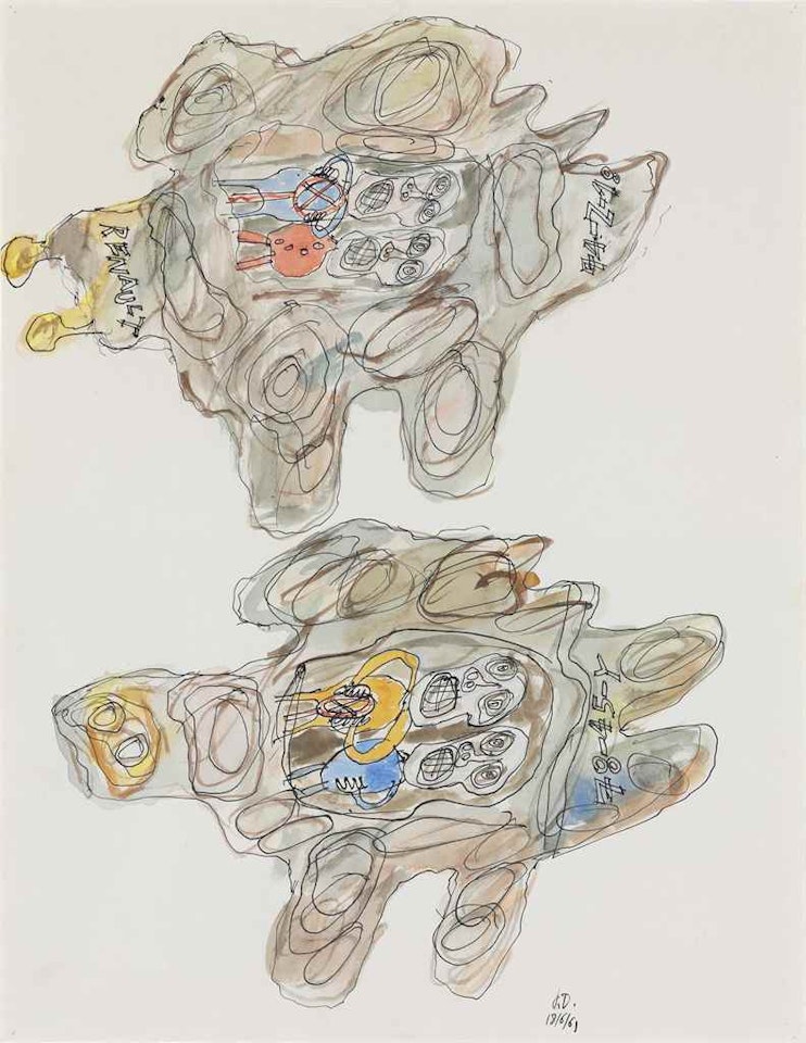 Deux Automobiles (Renault et 78-45-Y) by Jean Dubuffet