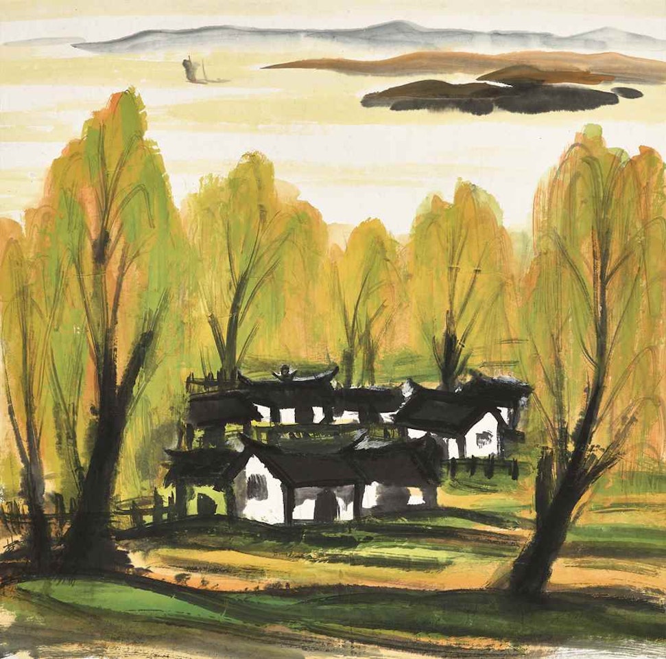 Village By the Lake by Lin Fengmian