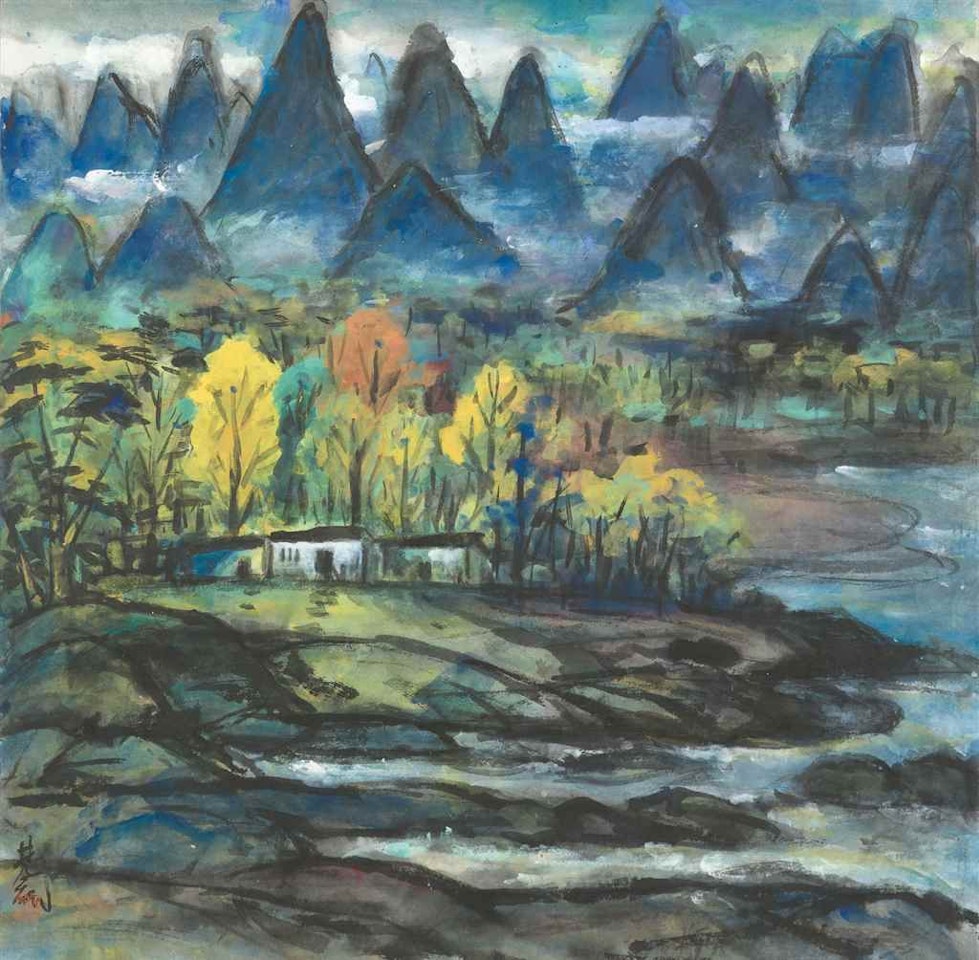 Autumn Dweling by the Sea by Lin Fengmian