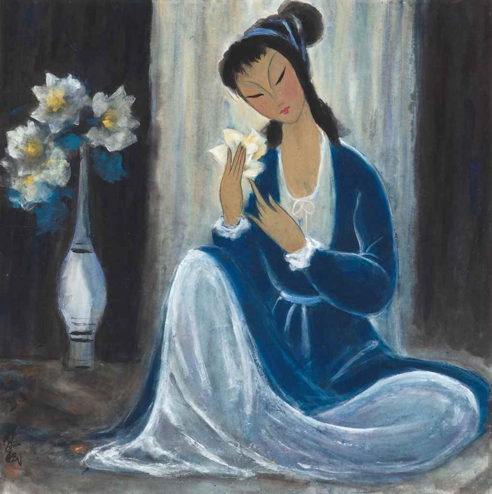 Lady in Blue by Lin Fengmian