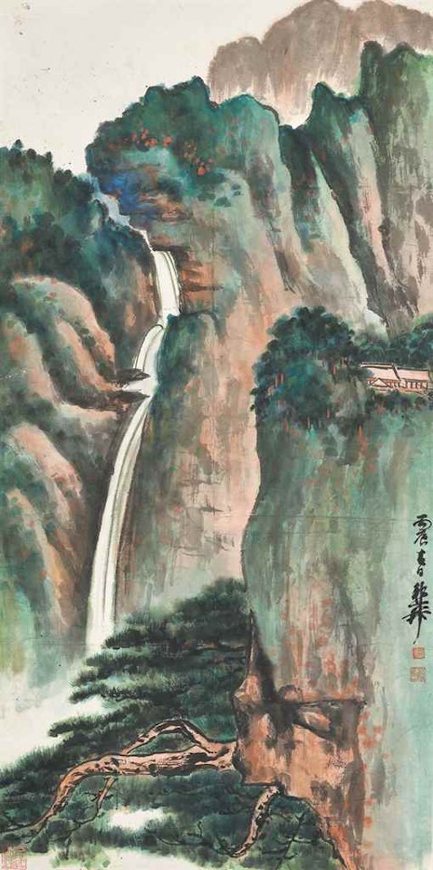 Waterfall by Xie Zhiliu