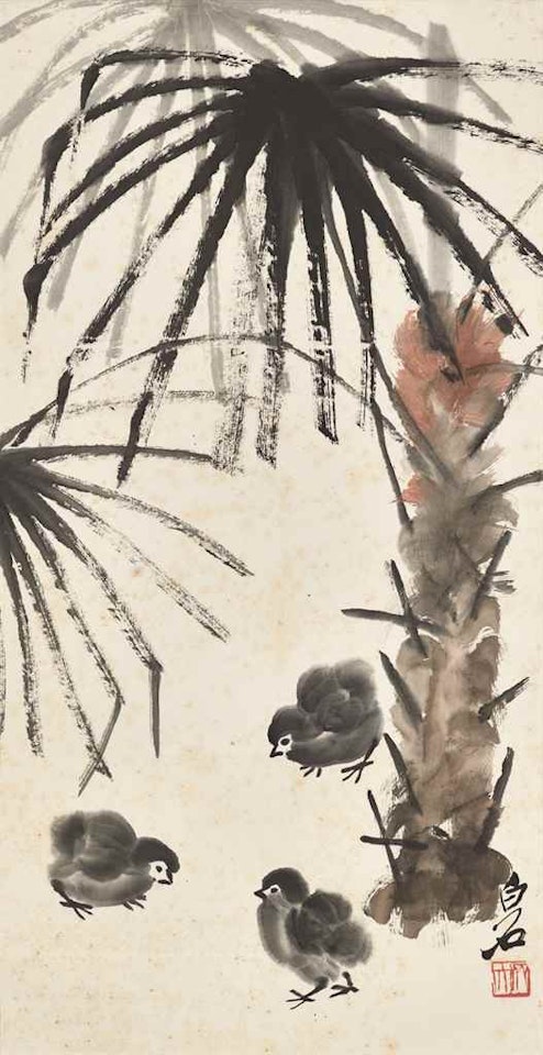 Plantain and Chicks by Qi Baishi
