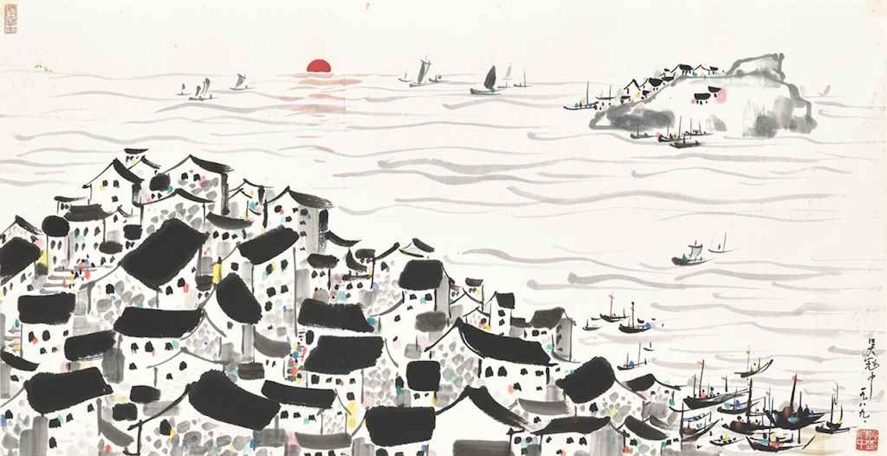 Village Scenery by Wu Guanzhong