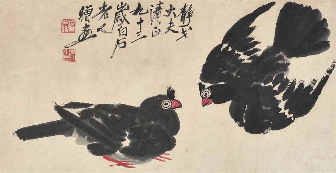 Two Doves by Qi Baishi