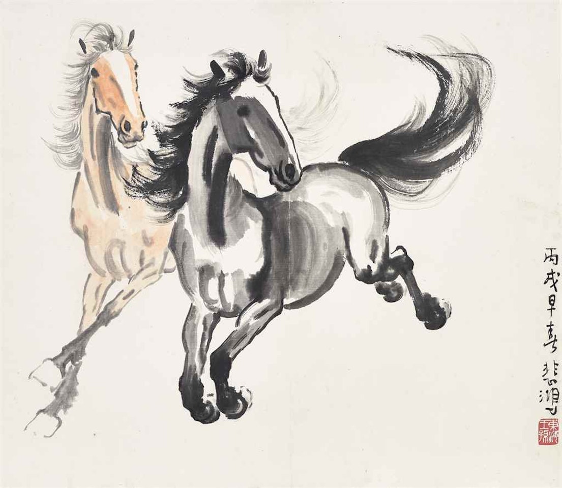 Galloping Horses by Xu Beihong