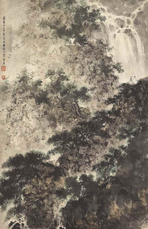 Viewing the Waterfall by Fu Baoshi