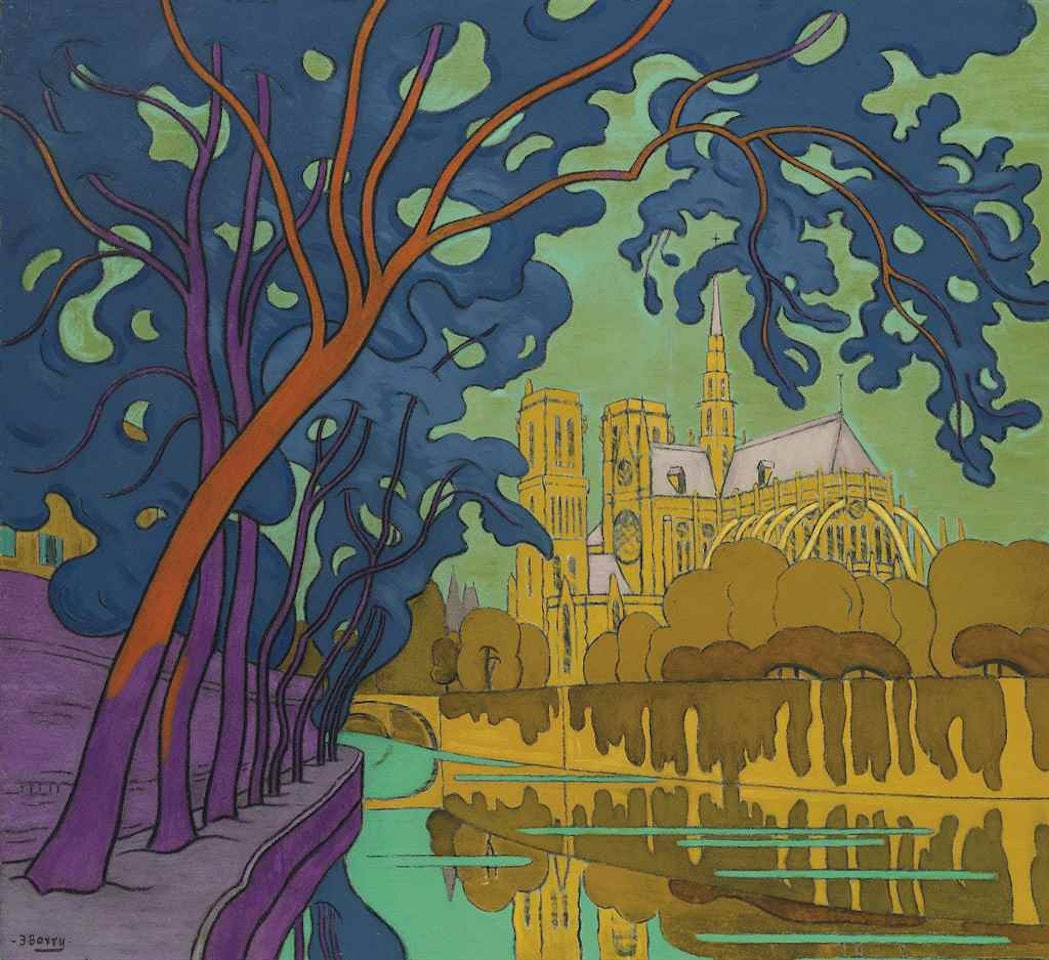 Notre Dame Paris, Evening by Claude-Francis Barry