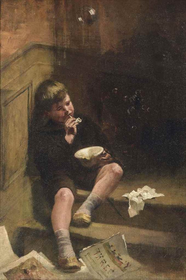 His favourite pastime - Bubbles by Norman Garstin