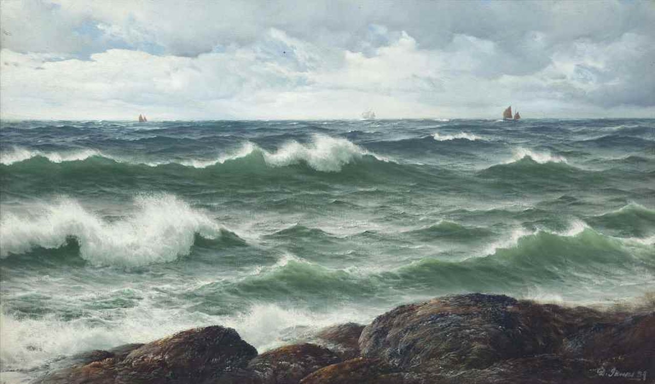A breezy day, tide coming in by David James