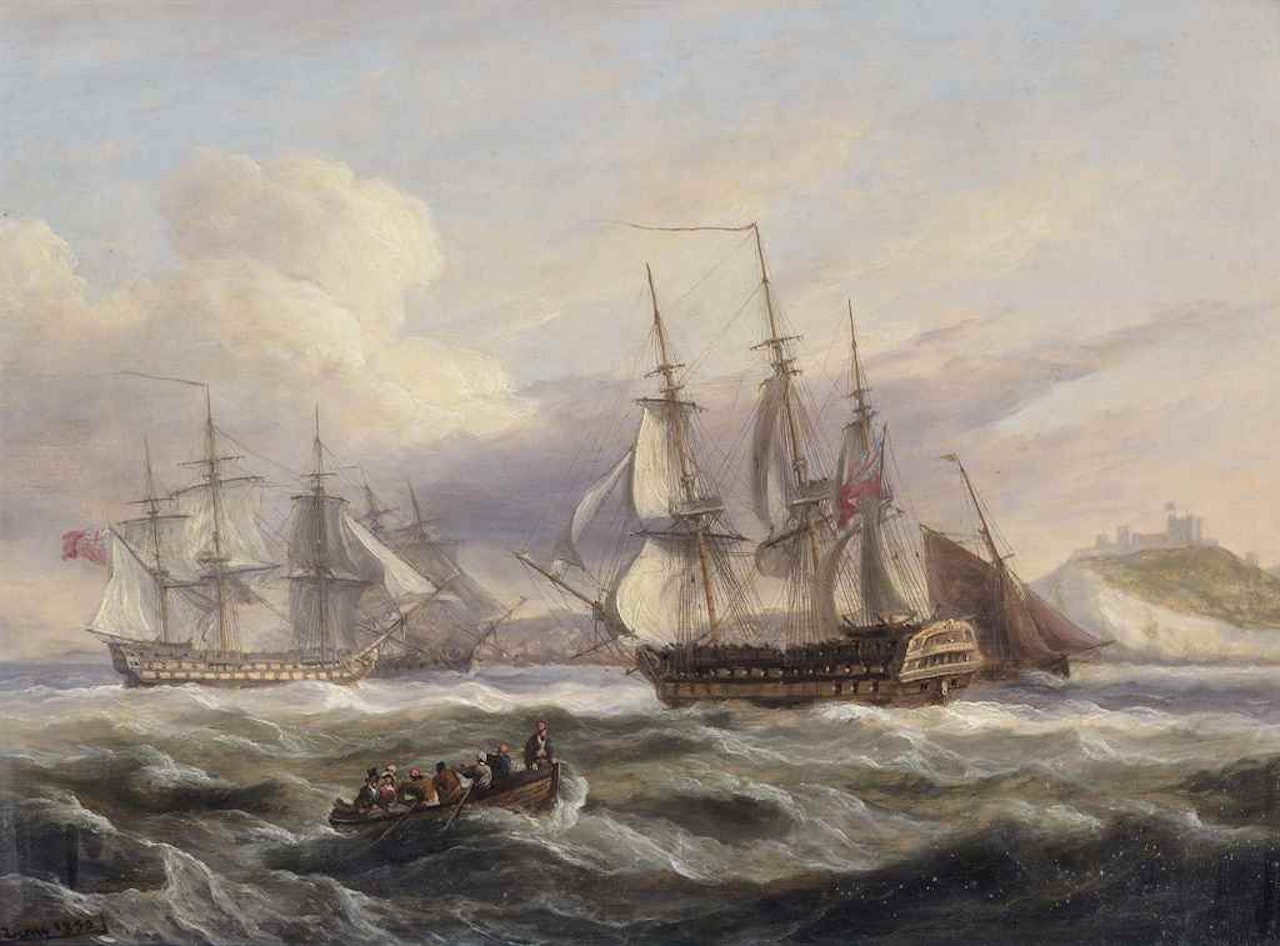 Congested waters off the harbour at Dover by Thomas Luny