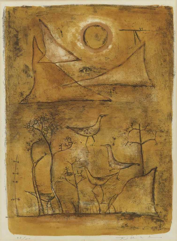 MONTAGNES ET OISEAUX (MOUNTAINS AND BIRDS) by Zao Wou-Ki