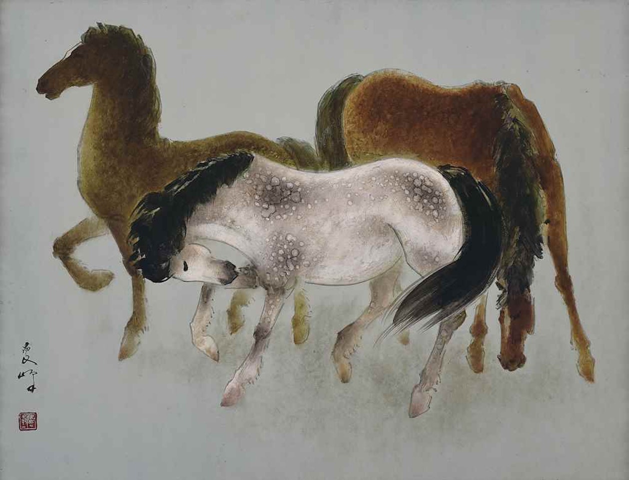 THREE HORSES by Lee Man Fong