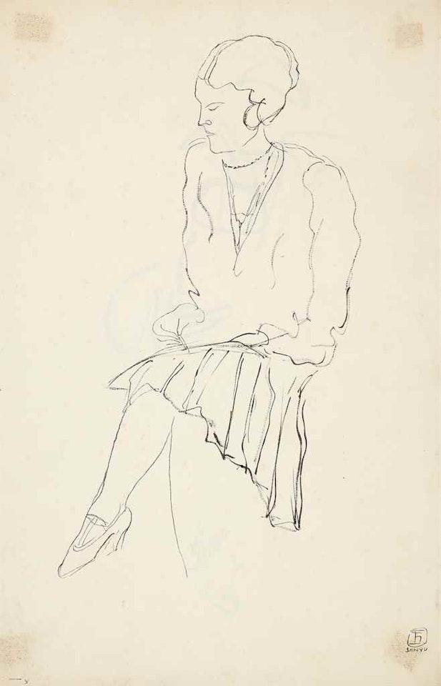LADY IN DRAWING by Sanyu