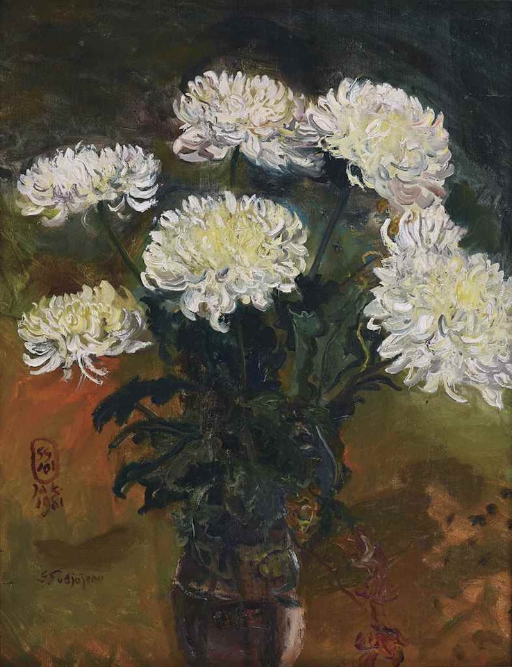 KEMBANG CHRYSANT (WHITE CHRYSANTHEMUM) by Sindutomo Sudjojono