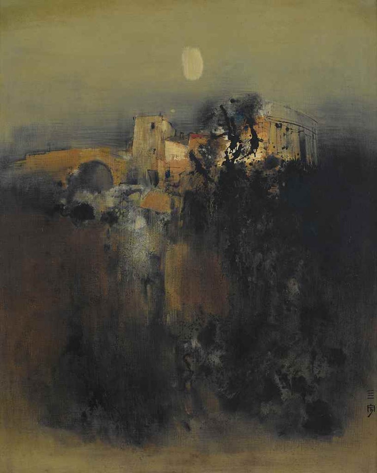 CITY WALL UNDER MOONLIGHT by Cheong Soo Pieng
