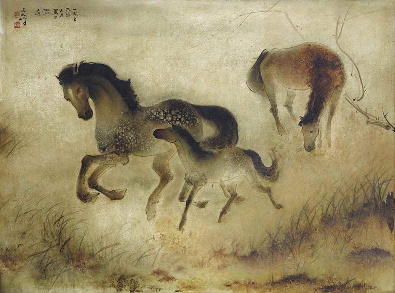 THREE HORSES by Lee Man Fong